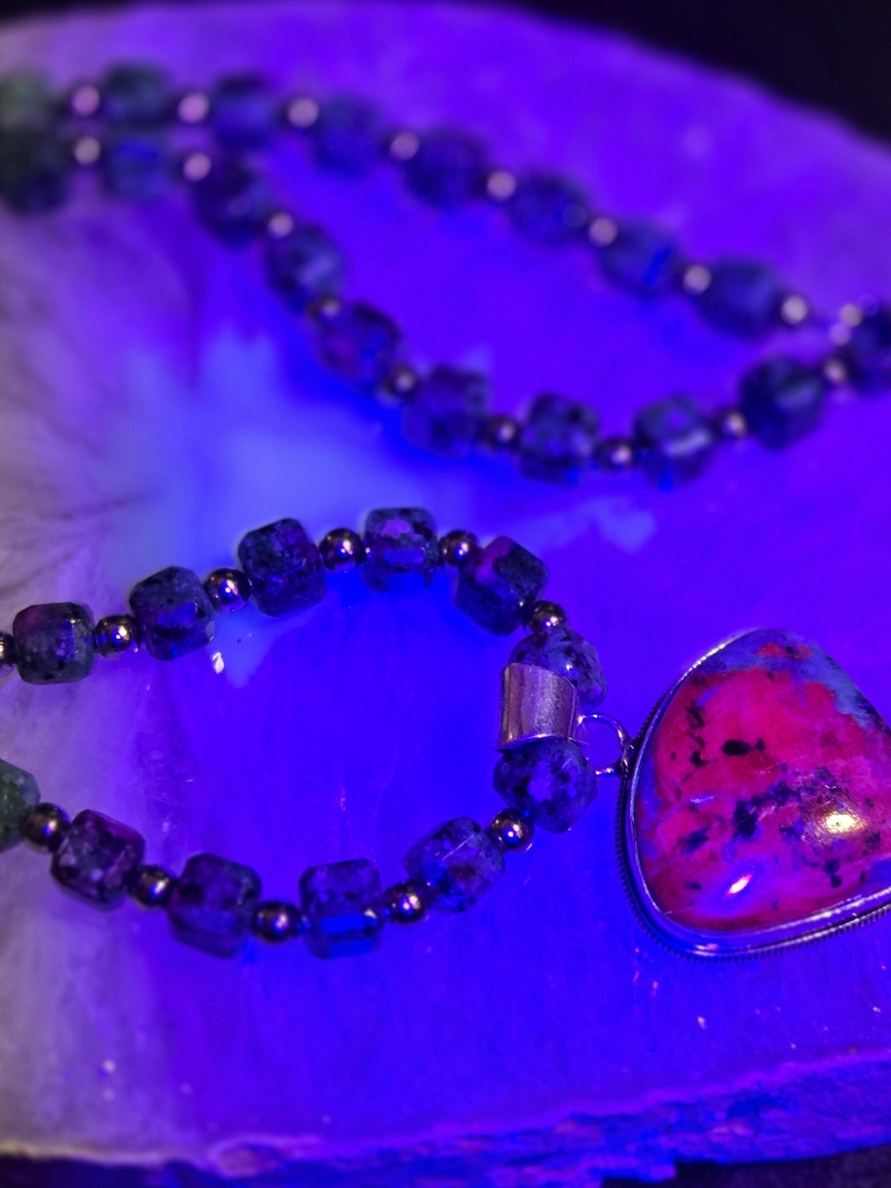 Artisan Ruby Zoisite Necklace - Picture 5 of 5